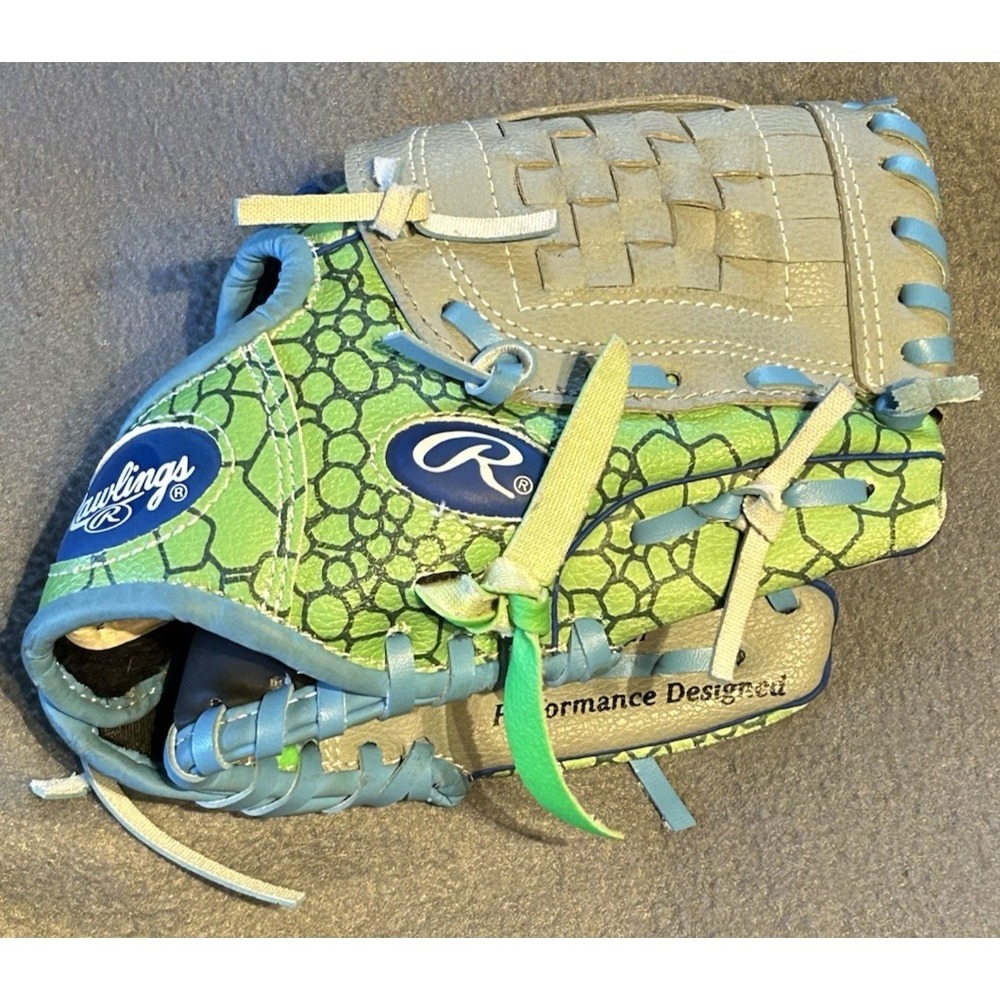 Rawlings Players Series Tee Ball Glove RHT Green & Blue PL9G - DINO 9 inches